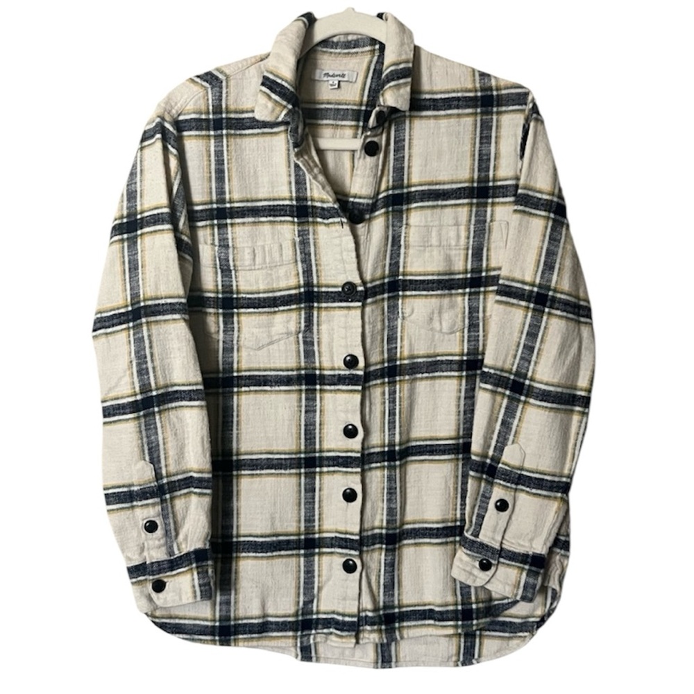 Madewell Oversized Ex-Boyfriend Plaid Button-Up Shacket in Caney Plaid Small